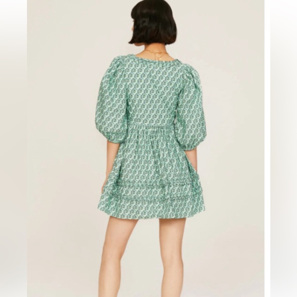 Rhode Daya Mini Dress in Green 8 Womens Floral Cocktail - Picture 5 of 6